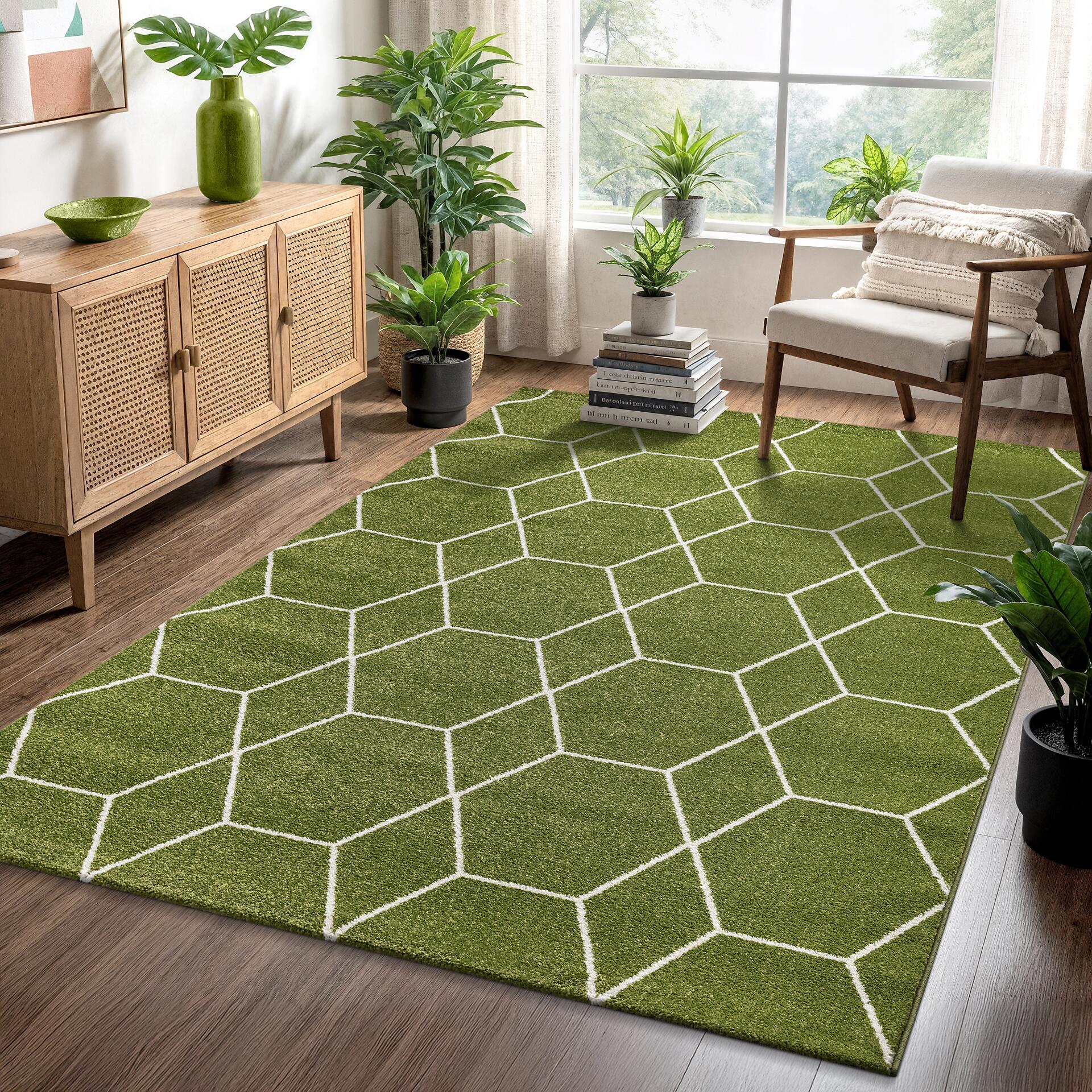 Sanat Teppich Trellis grün B/L: ca. 60x110 cm