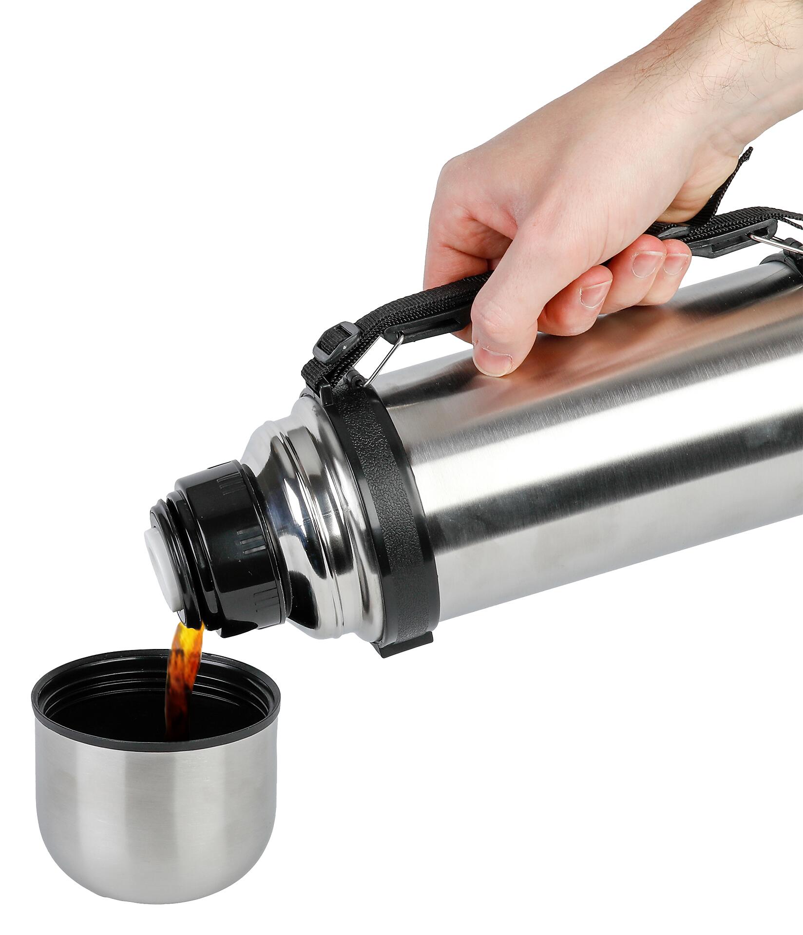 Axentia Isolierflasche silber Edelstahl B/H/L: ca. 9,4x30x9,4 cm