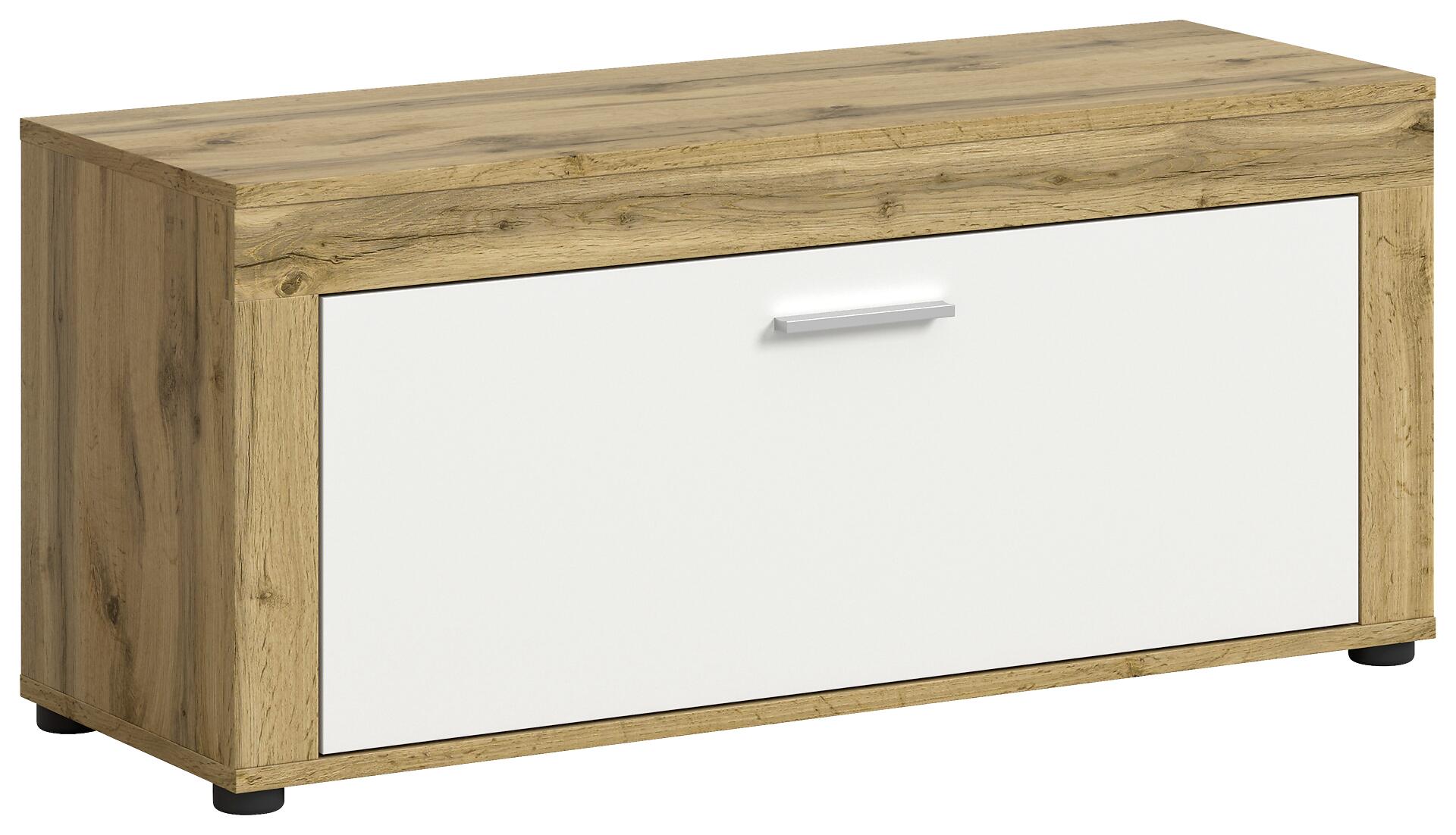 Sitzbank JAM Eiche Wotan Nachbildung weiß B/H/T: ca. 100x44x35 cm