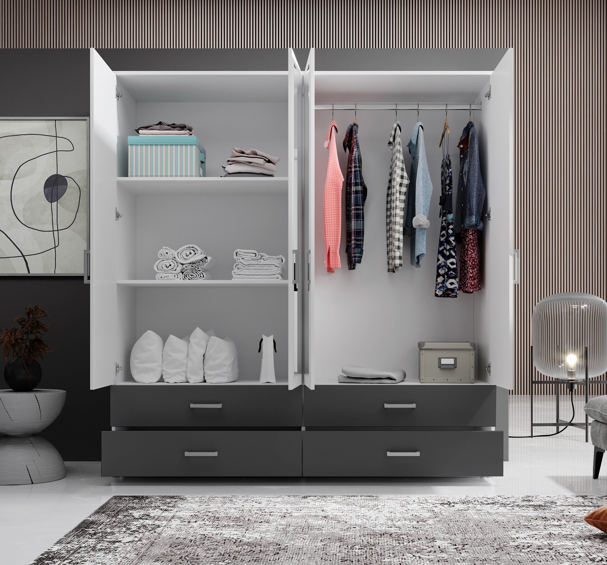 Kleiderschrank Ivar weiß B/H/T: ca. 181x190x51 cm