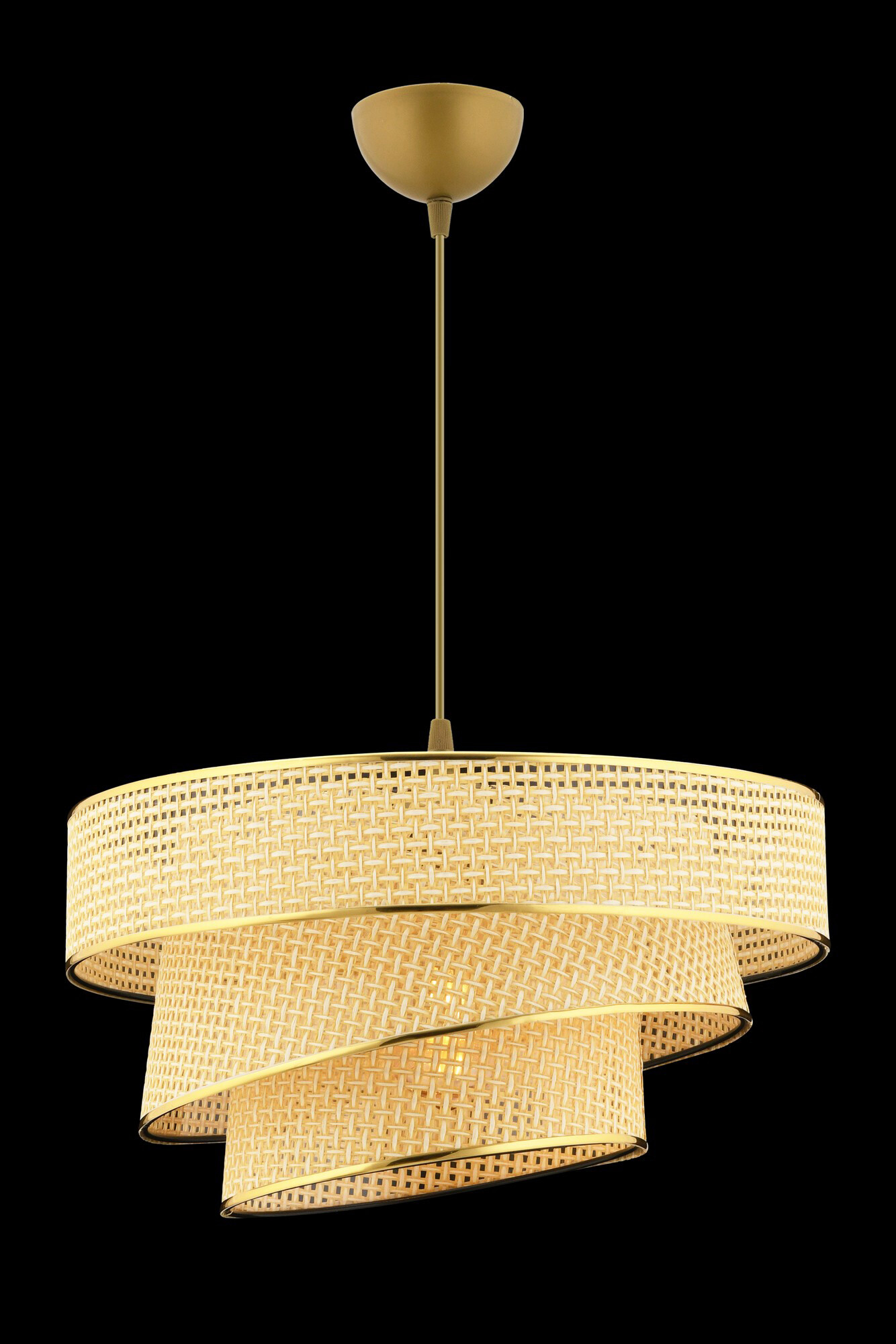 Opviq Pendelleuchte Couper kamel Metall Baumwolle B/H/L: ca. 40x72x40 cm E27 1 Brennstellen