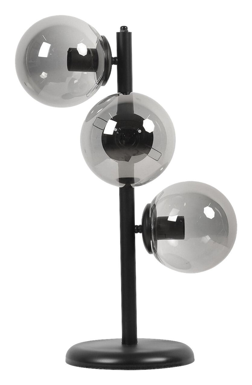 Opviq Tischleuchte schwarz Metall Glas B/H/L: ca. 20x55x20 cm E27 3 Brennstellen