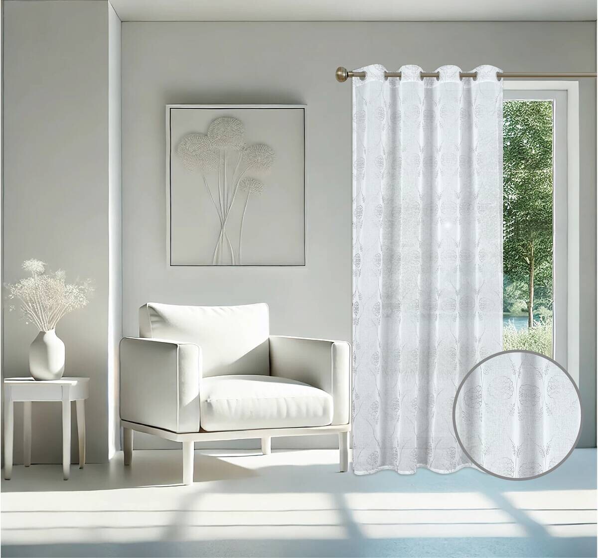 home Topline Ösenvorhang Luna silber B/L: ca. 135x245 cm