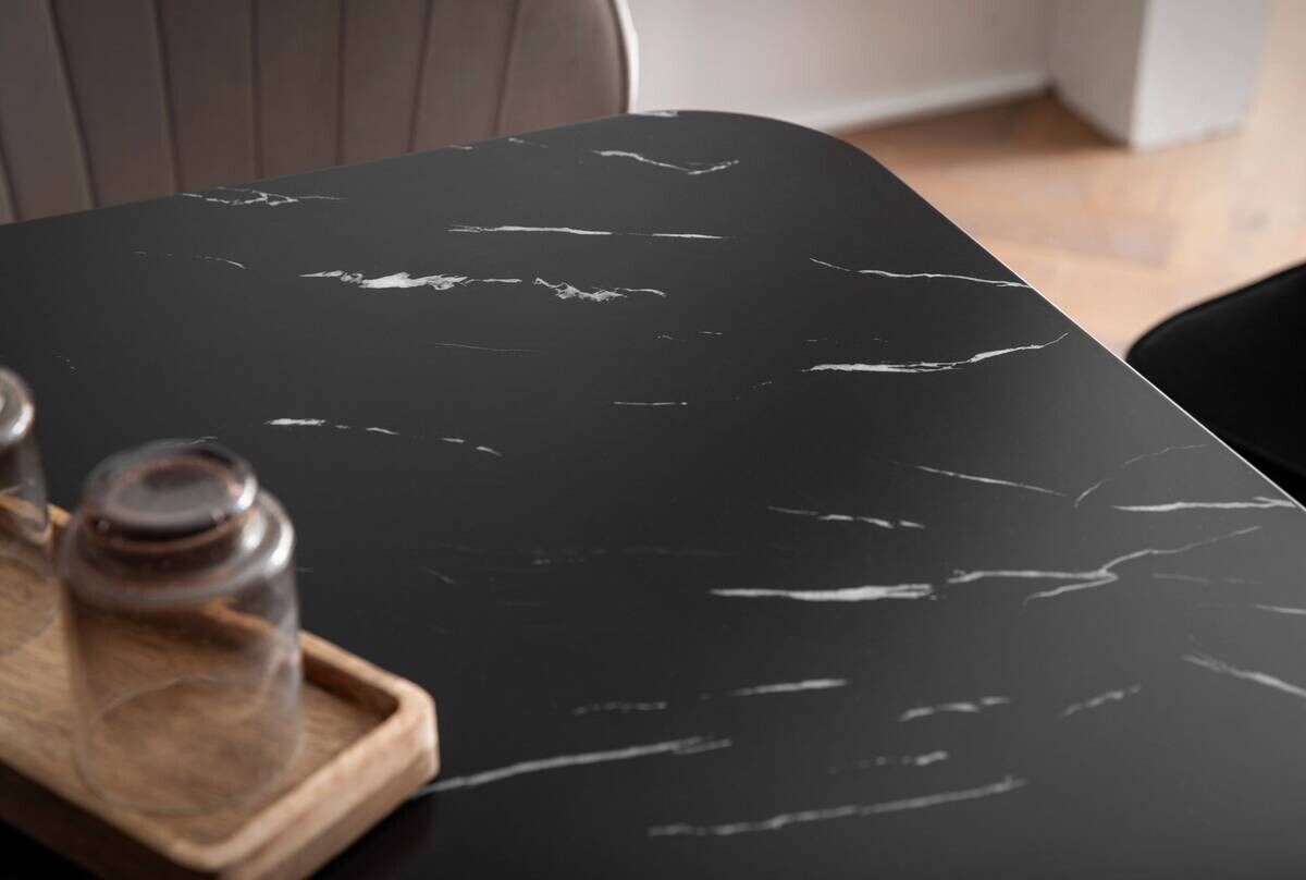 Esstisch schwarz Marmor Optik B/H/T: ca. 120x76x60 cm