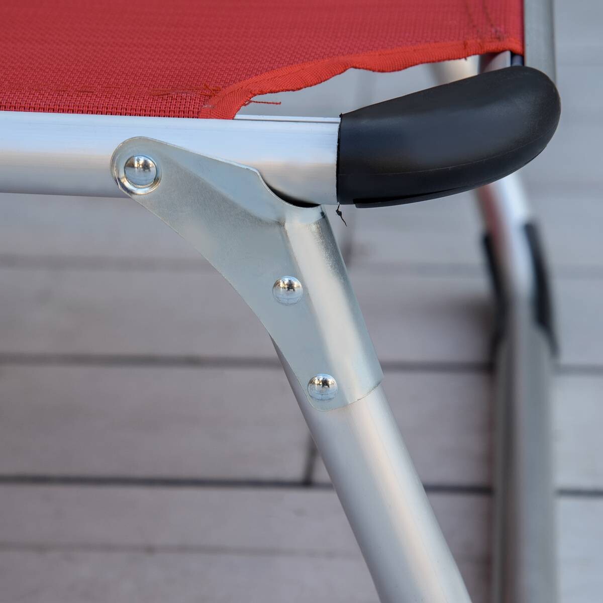 Outsunny Gartenliege rot Aluminium B/H/L: ca. 60x28x189 cm