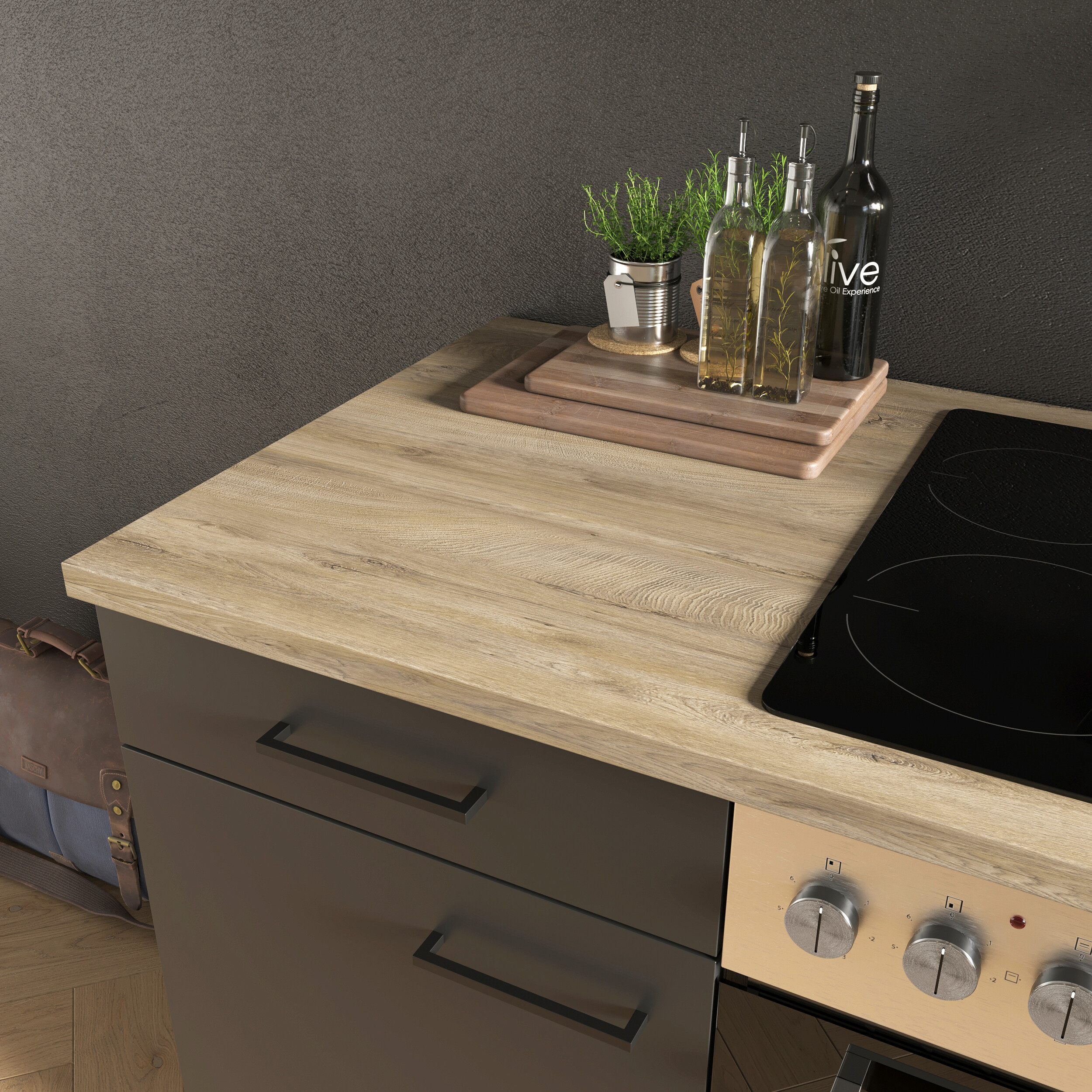 Unterschrank Capri schwarz matt B/H/T: ca. 50x85x60 cm