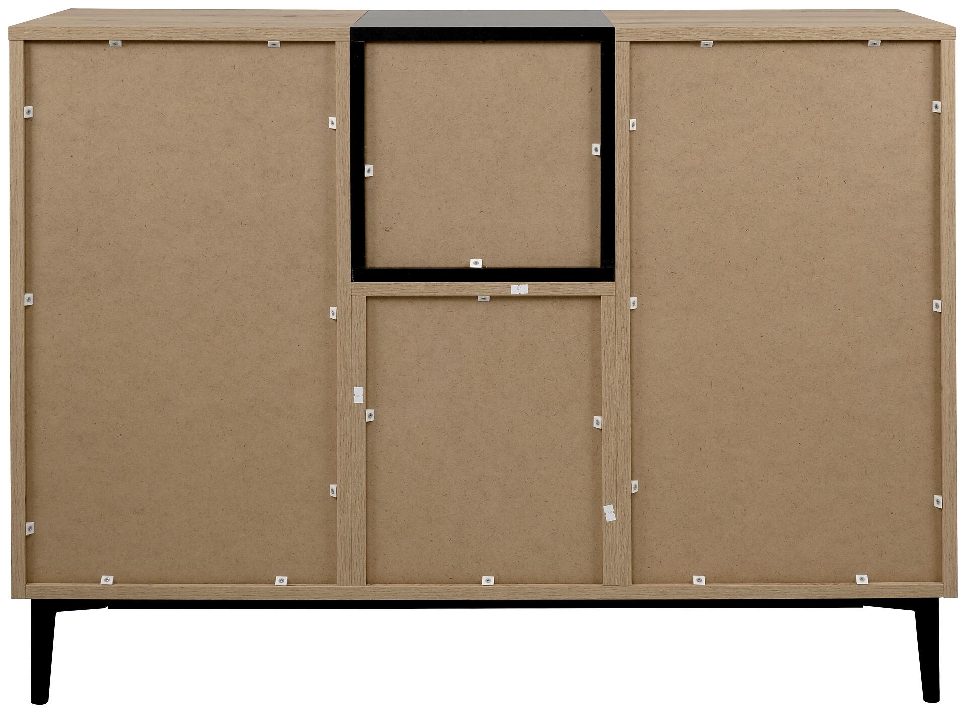 Kommode Nola Eiche Artisan Nachbildung schwarz B/H/T: ca. 120x90x42 cm