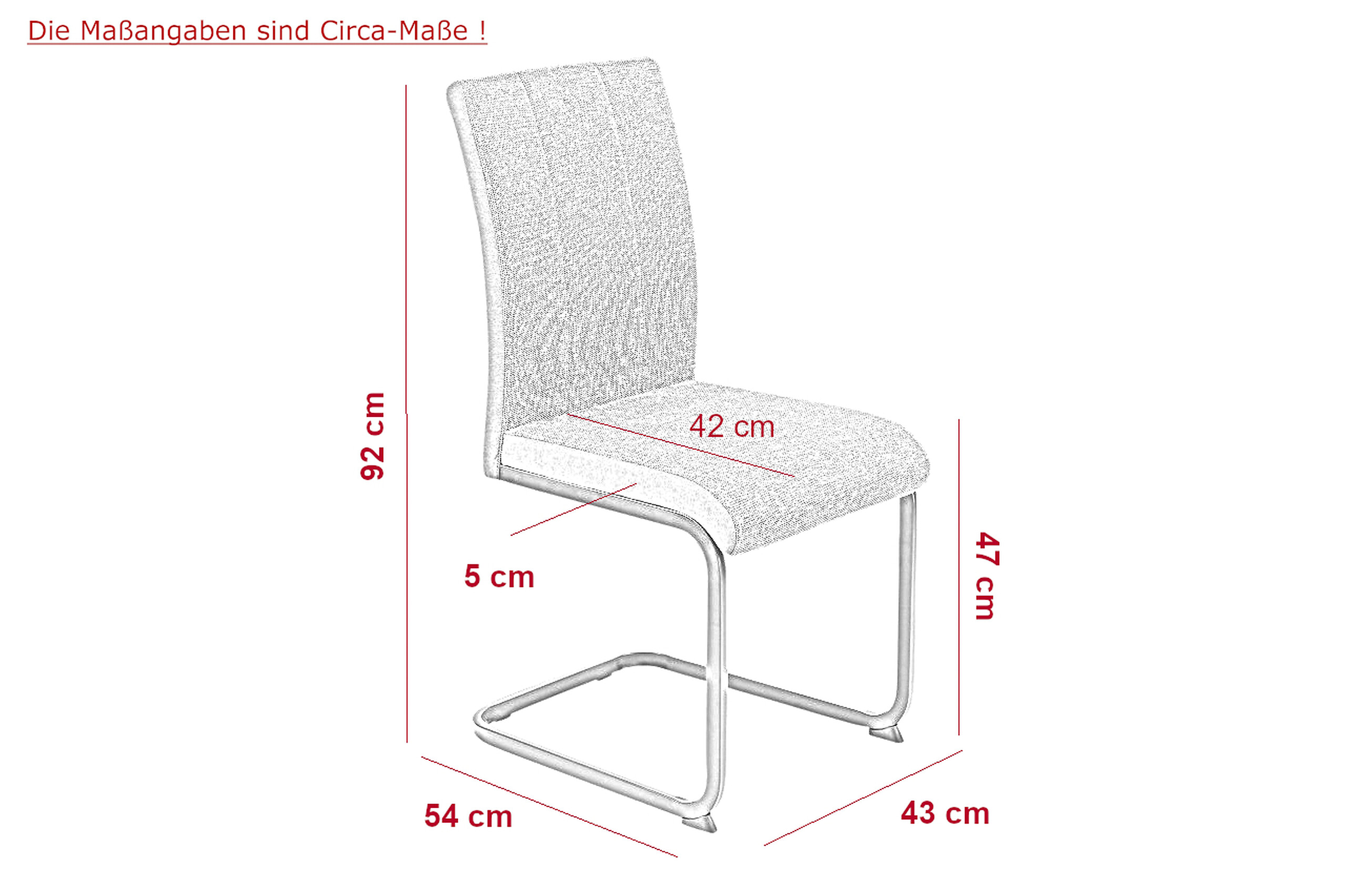 Stuhl 2er Set LINN anthrazit Webstoff B/H/T: ca. 43x92x52 cm