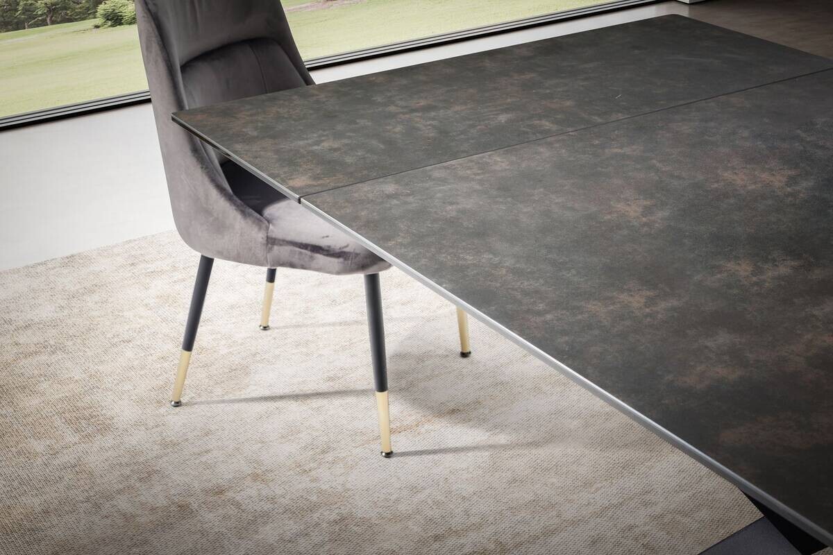 Esstisch schwarz Marmor Optik B/H/T: ca. 180x76x95 cm