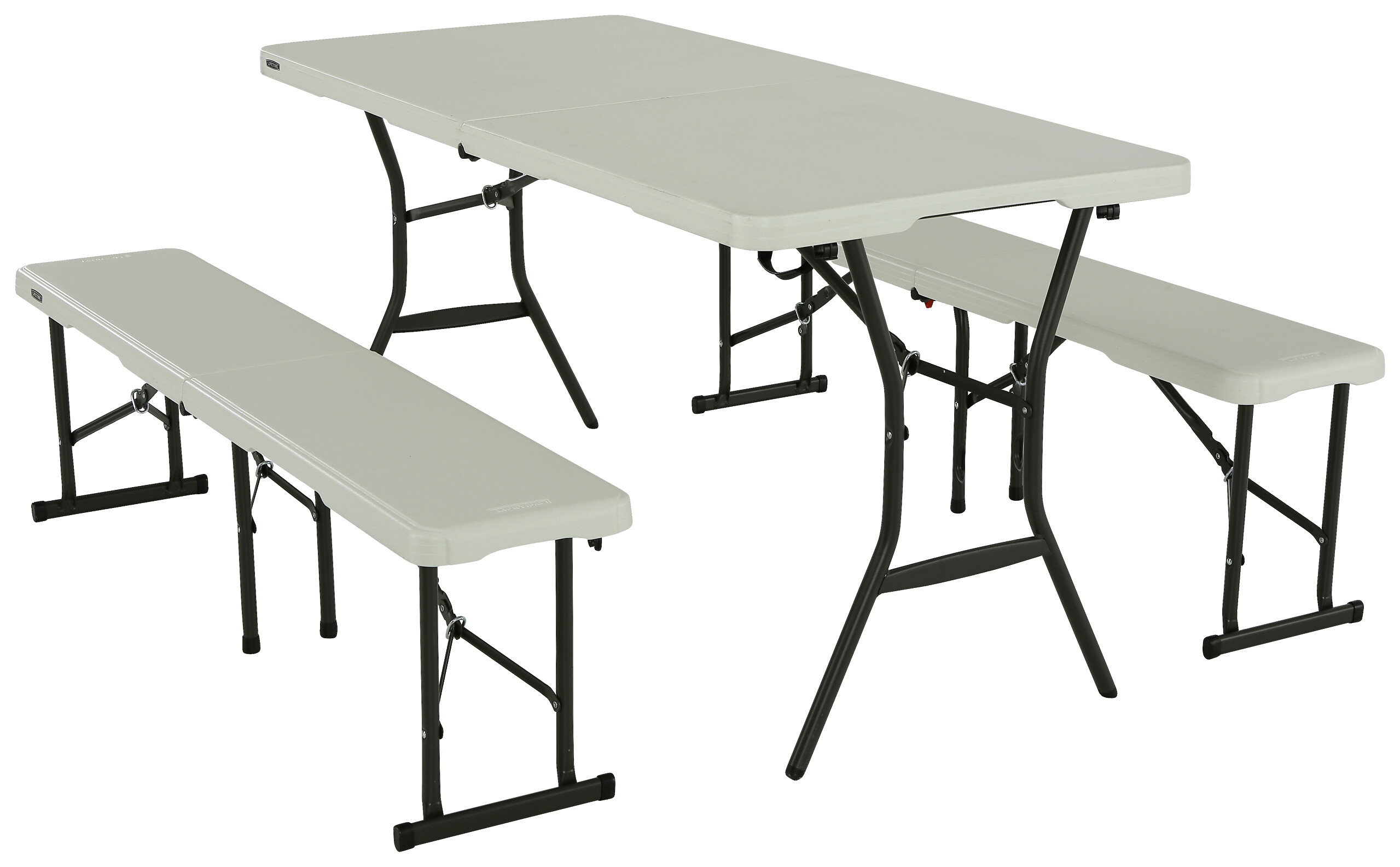 Lifetime Bierzeltgarnitur weiß Kunststoff B/H/L: ca. 182x74x76 cm