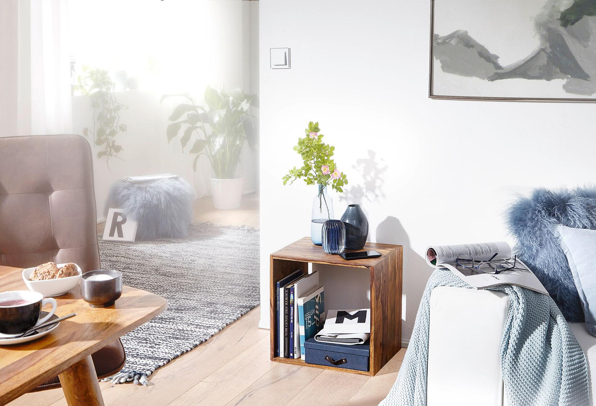 Beistelltisch natur Echtholz B/H/T: ca. 43,5x43,5x33 cm