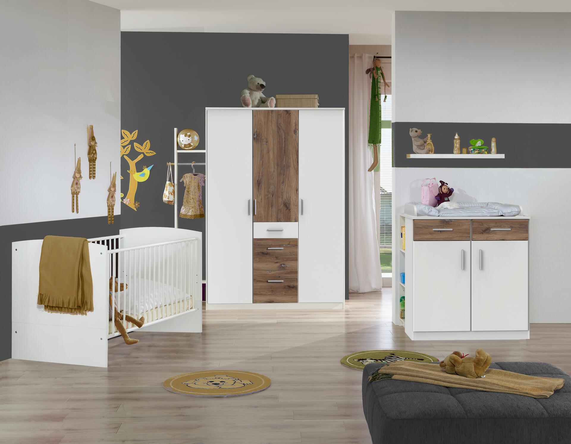 Wickelkommode Joker weiß Eiche Flagstaff Nachbildung B/H/T: ca. 91x94x75 cm