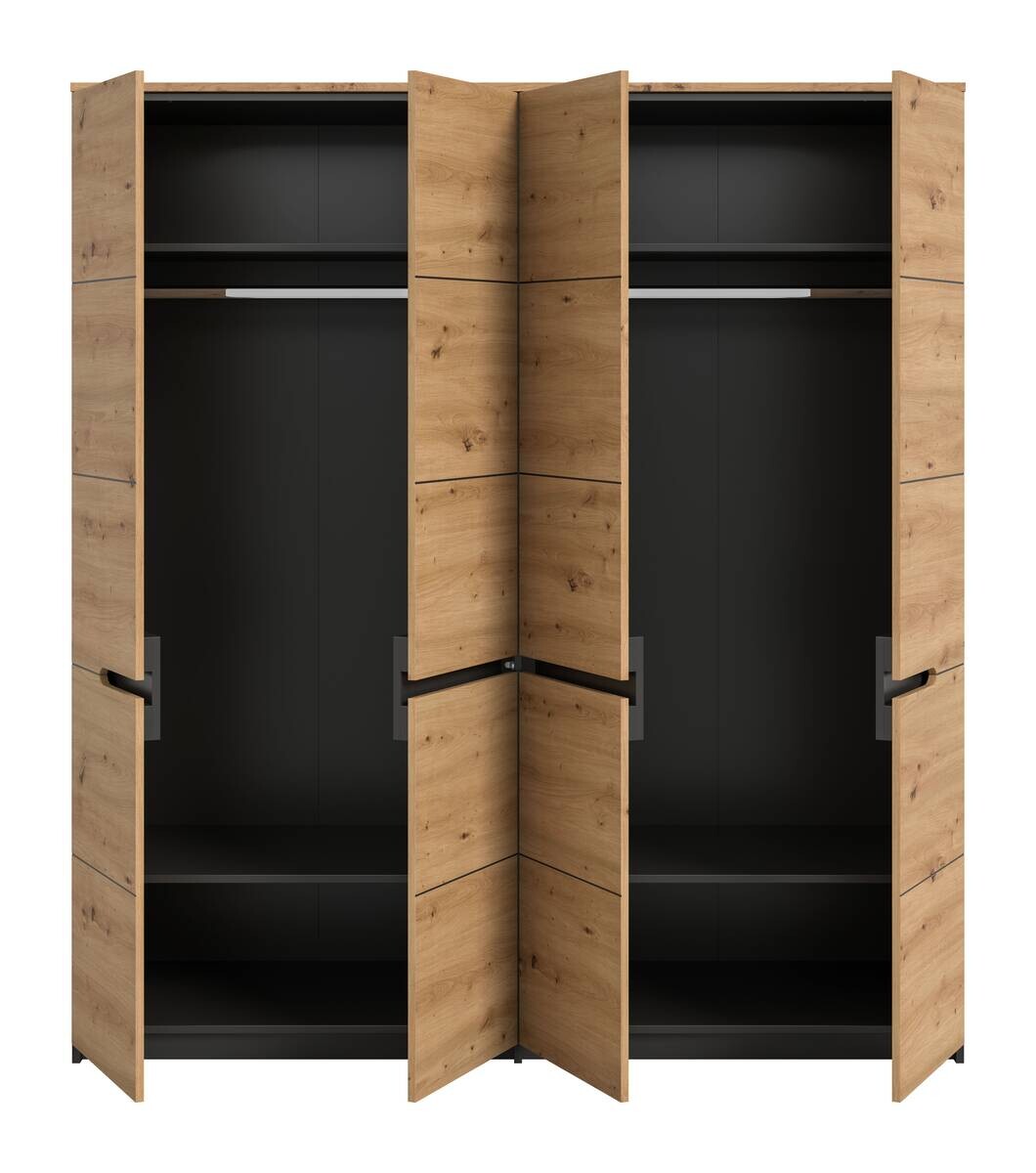 Kleiderschrank CANU basaltgrau Artisan Nachbildung B/H/T: ca. 180x198x59 cm