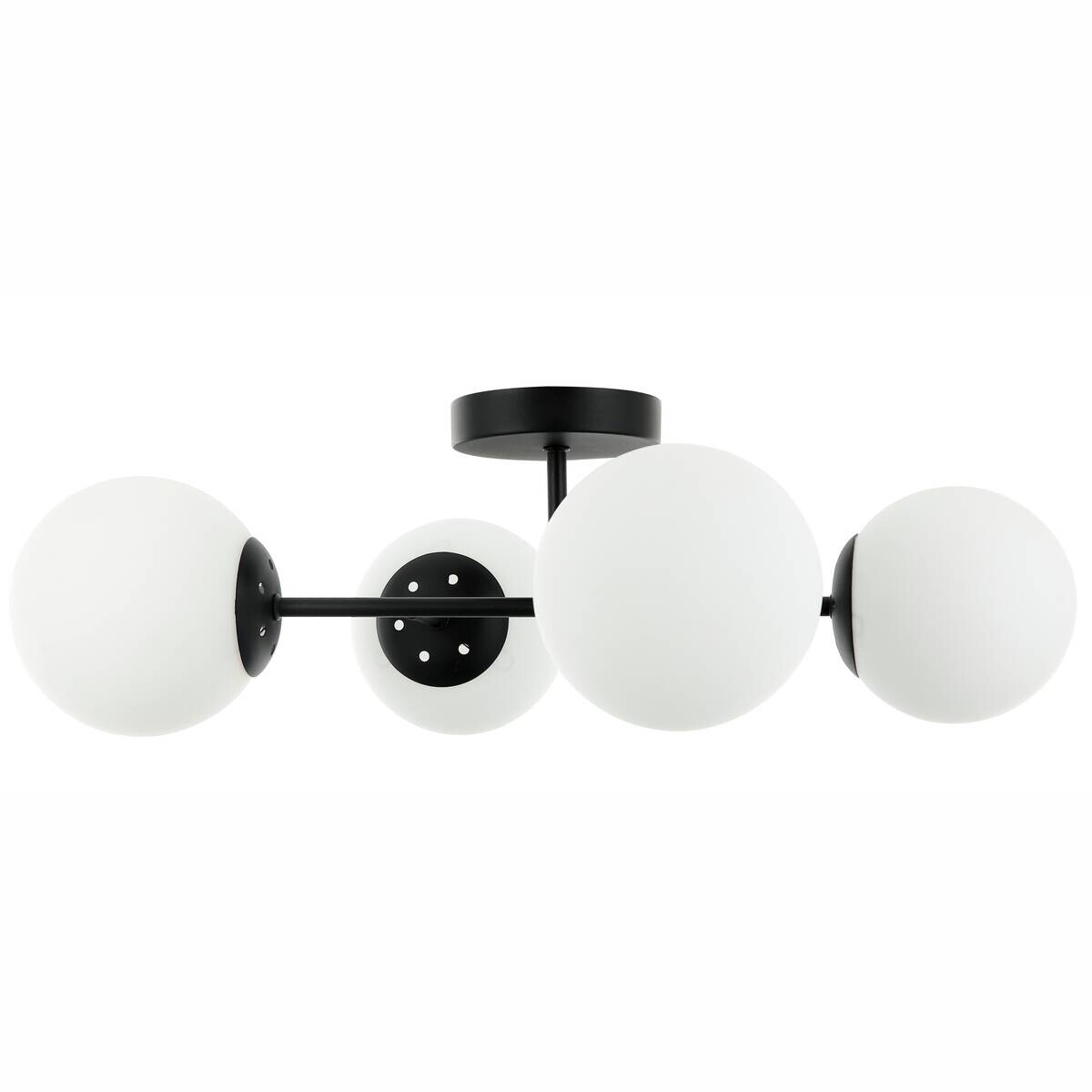 Lamkur Deckenleuchte Maddie schwarz Glas Stahl B/H/L: ca. 19x44x61 cm E14 4 Brennstellen