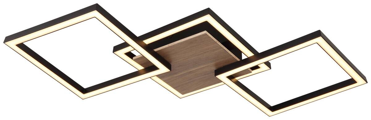 GLOBO LED-Deckenleuchte schwarz Opal dunkelbraun MDF Kunststoff Kunststoff B/H/T: ca. 27,5x5,7x63 cm