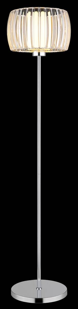 GLOBO Stehleuchte Chrom Opal schwarz Glas Textil Metall H/D: ca. 150x32,5 cm E27 1 Brennstellen