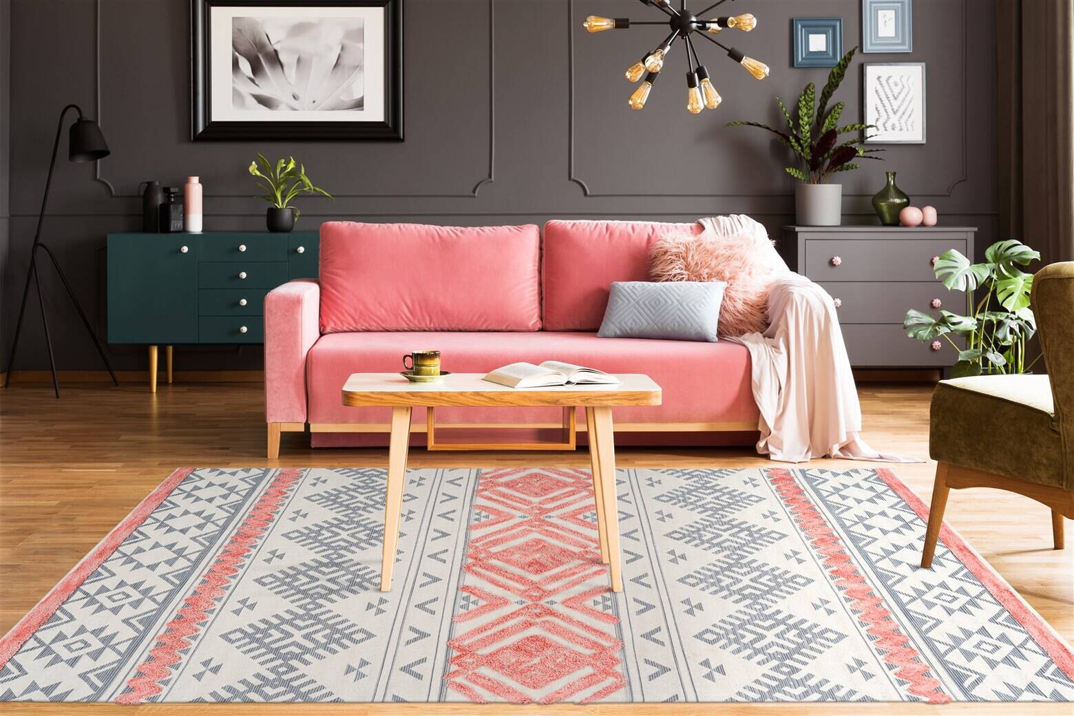 Arte Espina Kurzflorteppich Ethnie 225 apricot B/H/L: ca. 120x1x170 cm