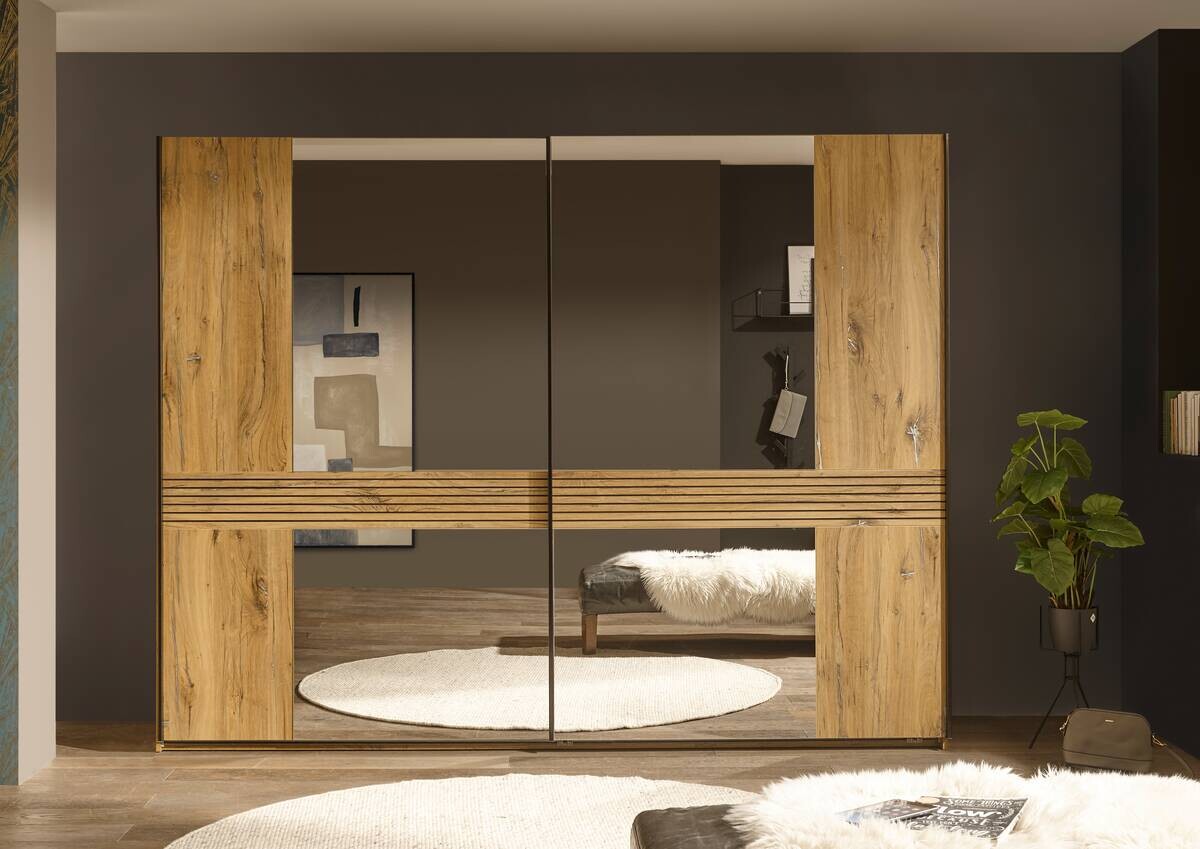 Schwebetürenschrank Trattino Oak B/H/T: ca. 270x210x61 cm