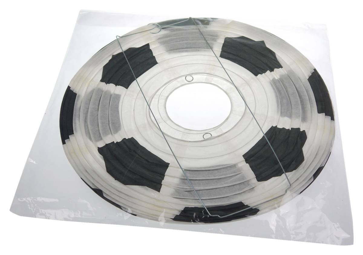 Niermann Pendelleuchte Fußball weiß schwarz Papier D: ca. 40 cm