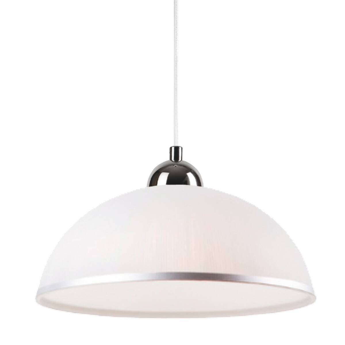 Lamkur Pendelleuchte Mel weiß Stahl Glas H/L: ca. 75x30 cm E27 1 Brennstellen