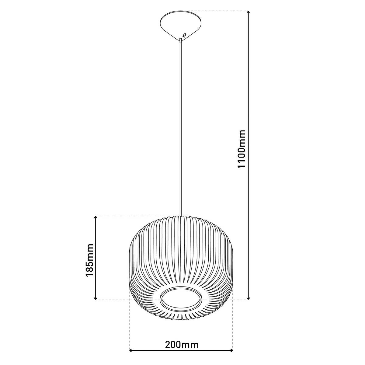 Näve Leuchten Pendelleuchte weiß Metall Glas Kunststoff B/H/T/D: ca. 20x128x20x20 cm E27 1 Brennstellen