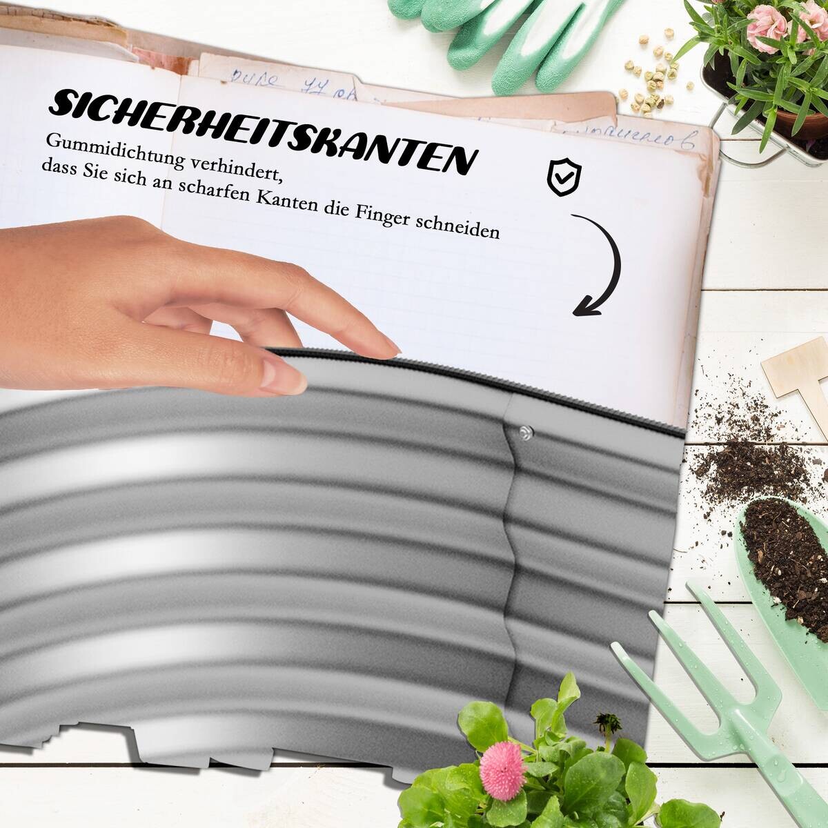 Outsunny Hochbeet silber Metall B/H/L: ca. 90x30x120 cm