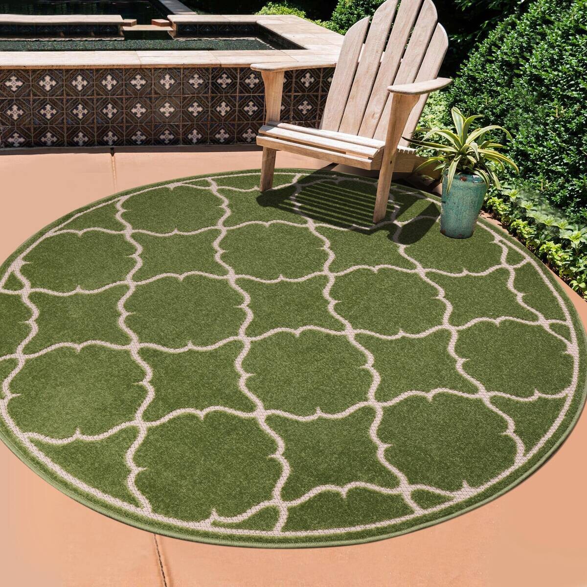 Sanat Outdoorteppich BERLIN grün B/L: ca. 120x120 cm