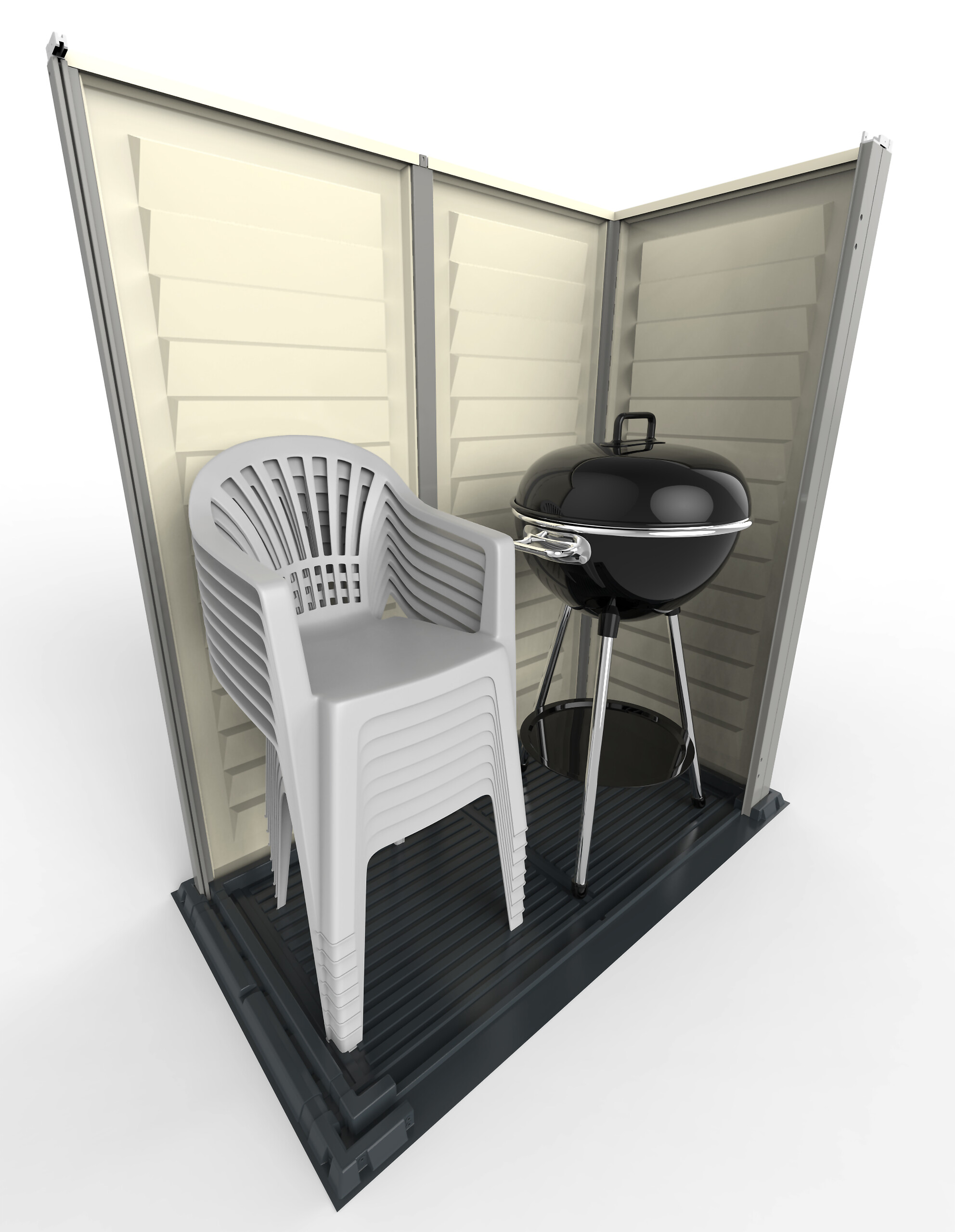 VCM Gerätehaus grau B/H/L: ca. 171x202x92 cm