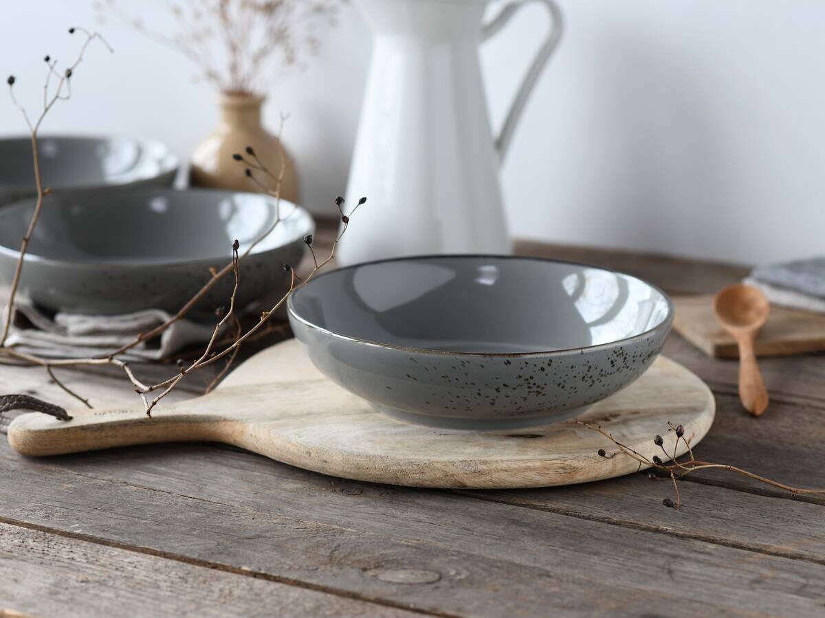 CreaTable Schüssel-Set Nature Collection Stone grau Steinzeug