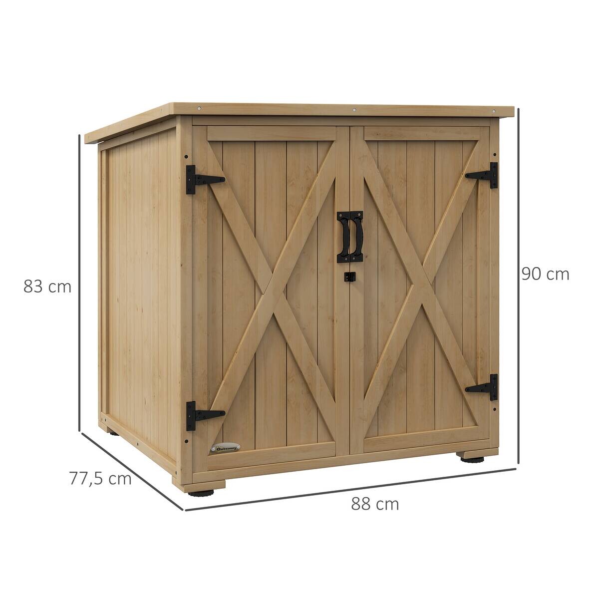 Outsunny Gartenschrank natur Polypropylen B/H/L: ca. 88x77,5x90 cm