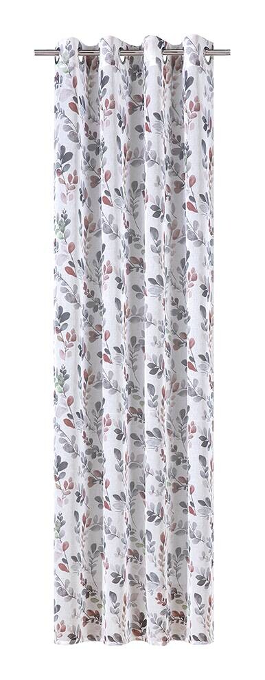 Ösenvorhang Blätterzweig grün B/L: ca. 140x245 cm