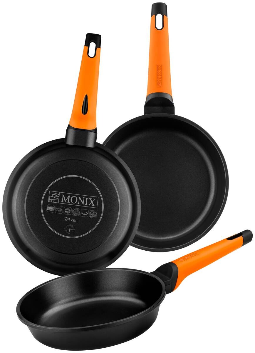 Monix Pfannenset MAGMA schwarz Aluguss 3 tlg.