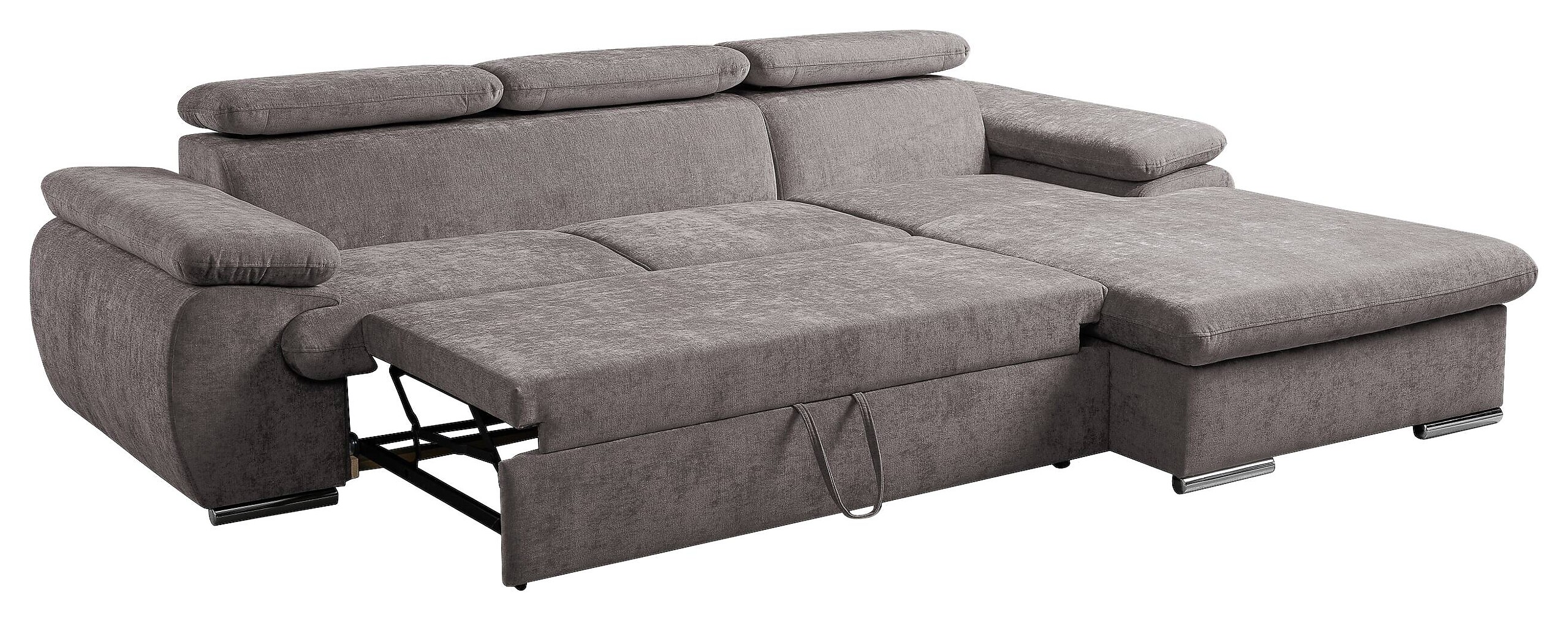 Ecksofa mit Bettfunktion und Bettkasten stone Polyester B/H/T: ca. 284x102x196 cm
