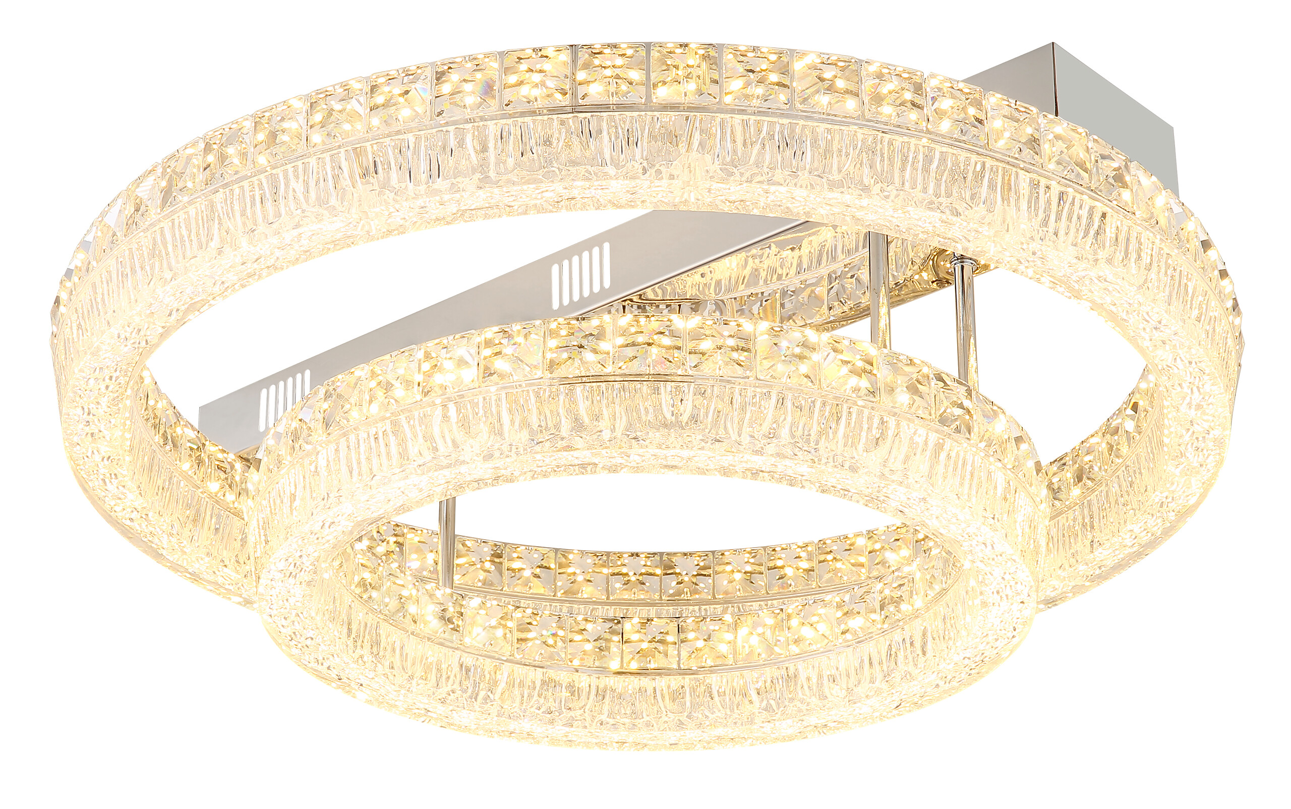 GLOBO Deckenleuchte klar Chrom Metall Glas Acryl H/D: ca. 19,5x60 cm 1 Brennstellen