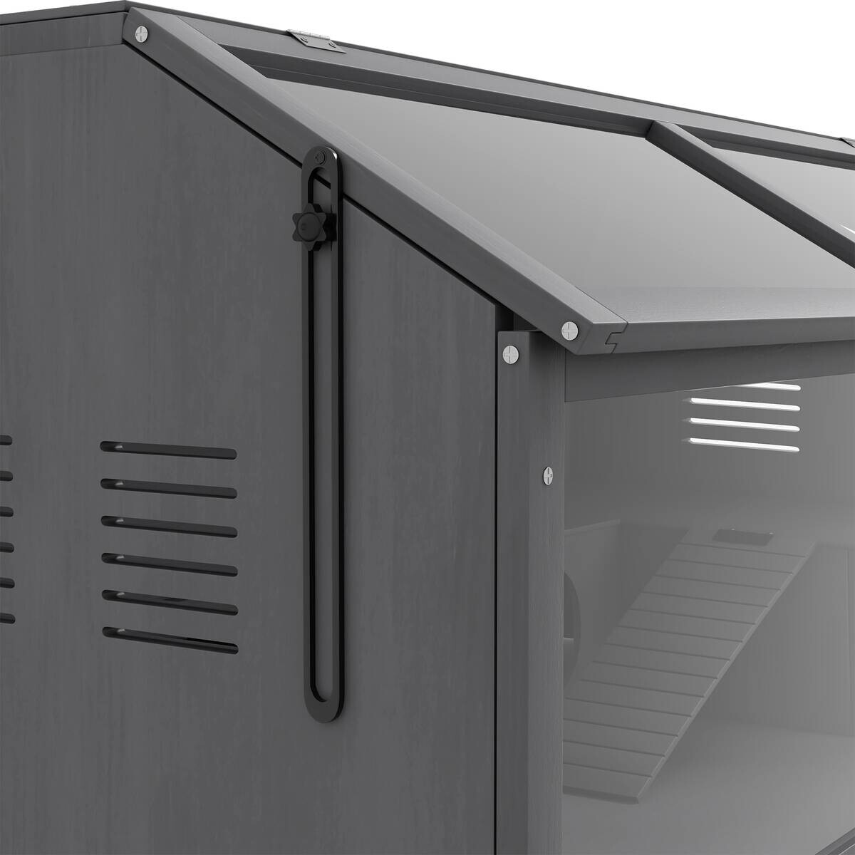 PawHut Tier-Zubehör dunkelgrau Edelstahl B/H/L: ca. 52x100x50 cm