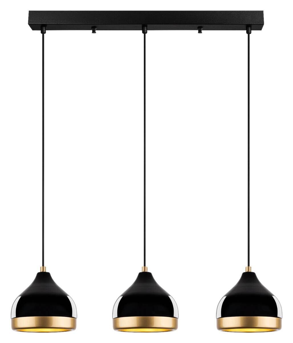 Opviq Pendelleuchte Yildo schwarz B/H/T/L: ca. 17x111x17x67 cm E27 3 Brennstellen