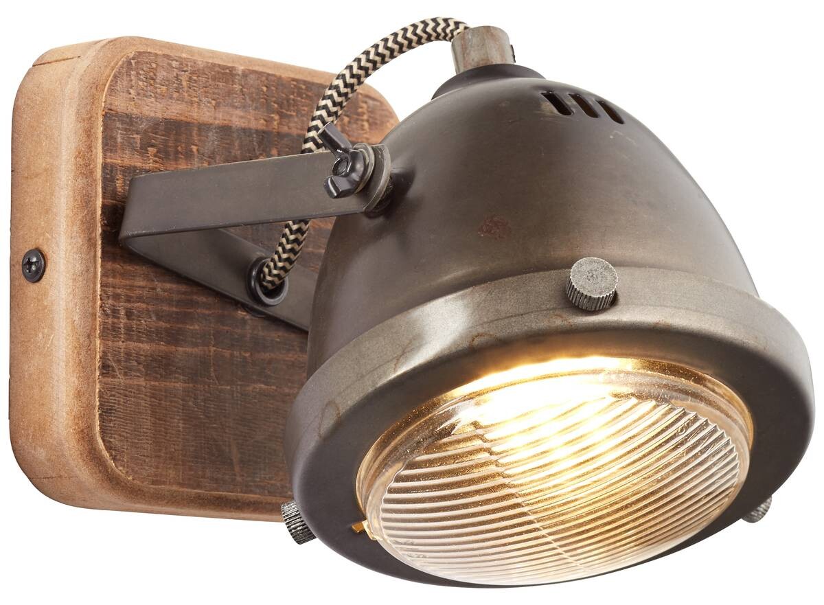 Brilliant Spot Carmen Wood 72010/84 braun Metall Holz B/H/T: ca. 12x12,5x9 cm GU10 1 Brennstellen