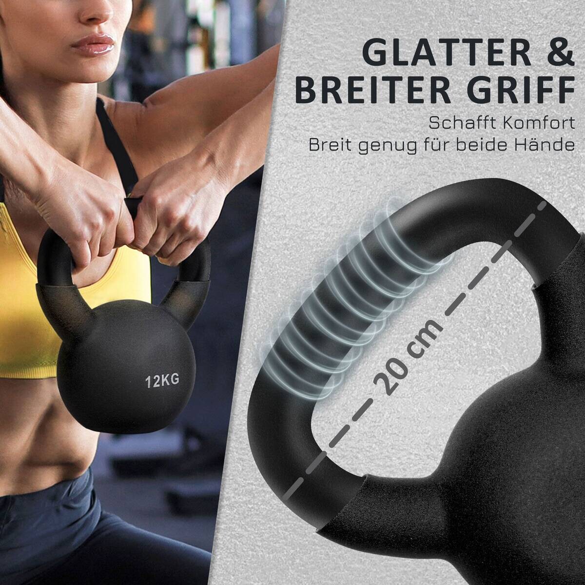 HOMCOM Hantel schwarz Eisen B/H/L: ca. 13x20x23 cm