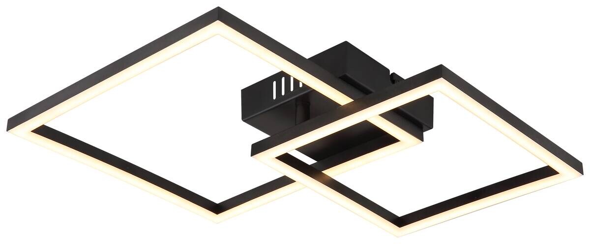 GLOBO LED-Deckenleuchte schwarz Opal Kunststoff B/H/T: ca. 35,3x6,4x48,8 cm