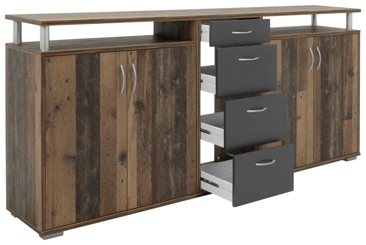 Sideboard Maximo Old Wood Nachbildung anthrazit B/H/T: ca. 208x94x38 cm
