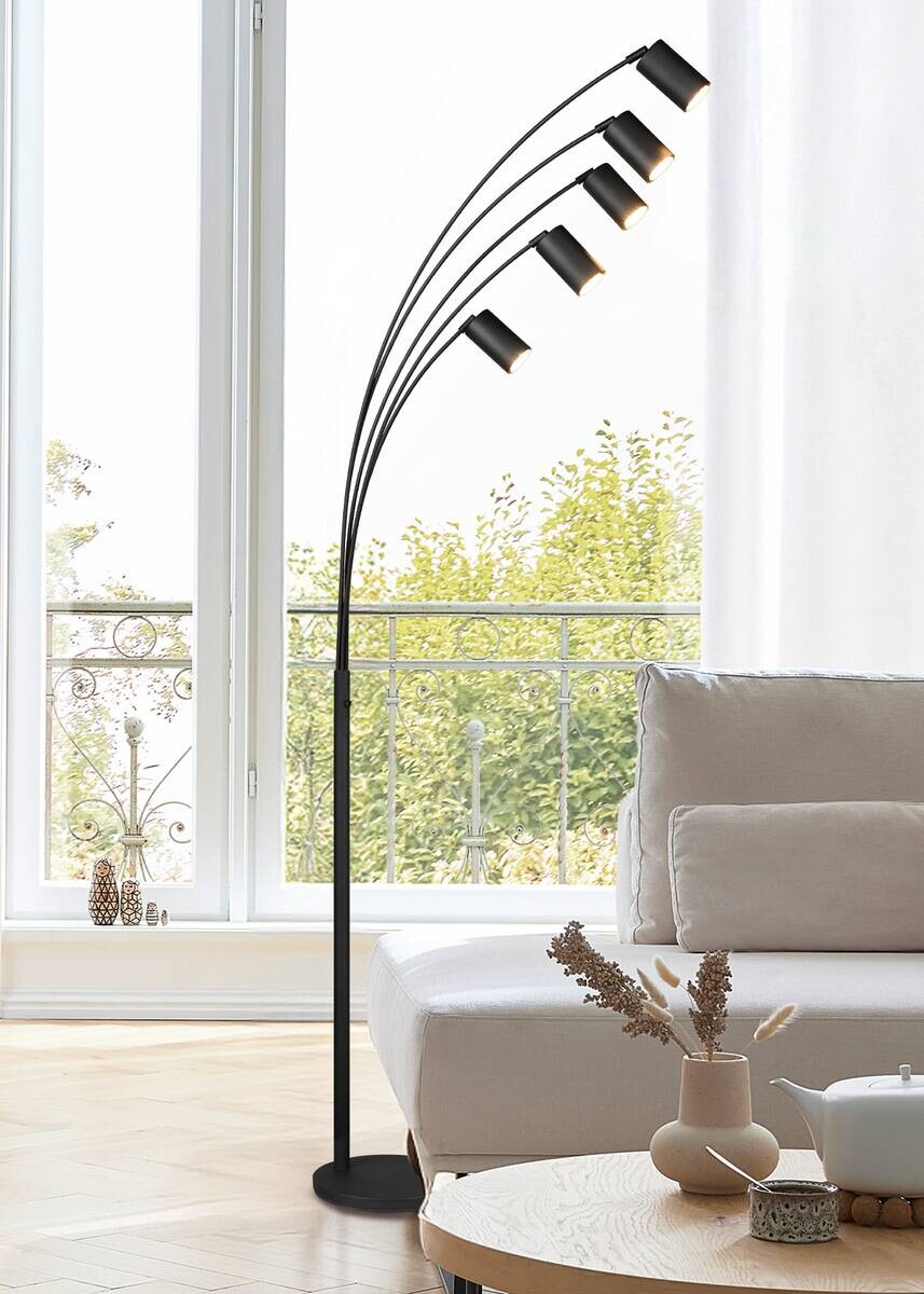 Reality Stehleuchte nickel Metall GU10 5 Brennstellen