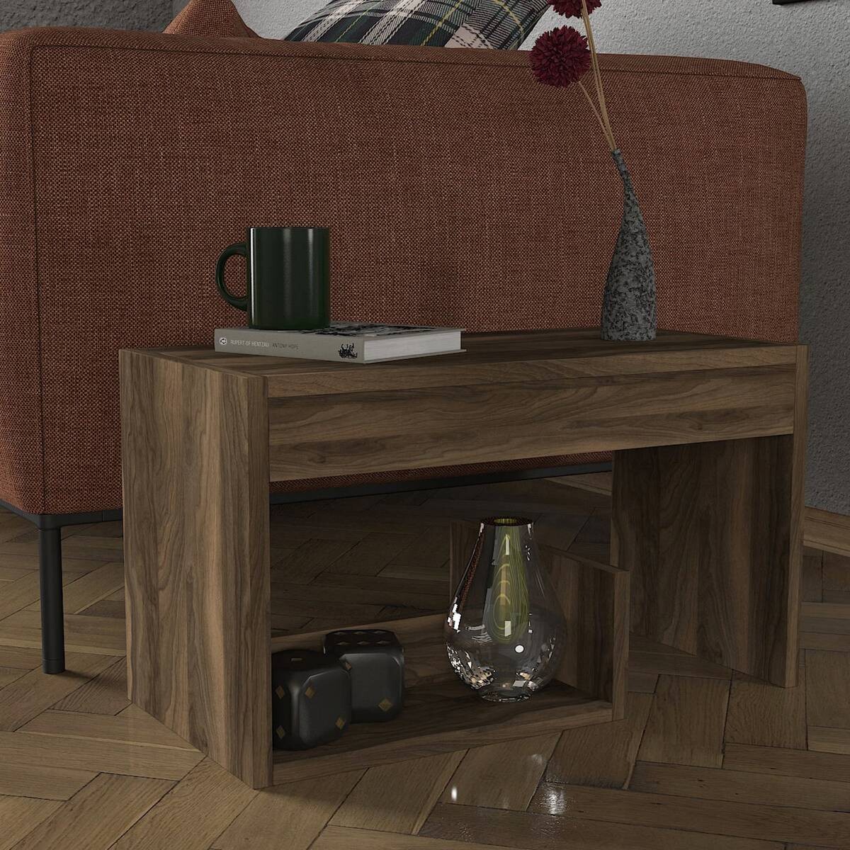 Beistelltisch Sister walnuss Nachbildung Spanplatte B/H/T: ca. 35x60x29,5 cm