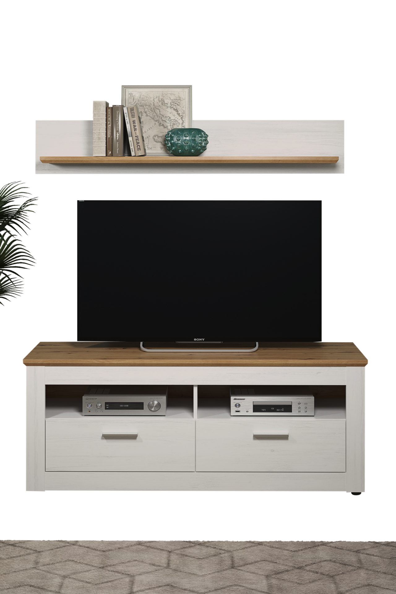 Wandboard Shade weiß Pinie Nachbildung Eiche Artisan Nachbildung B/H/T: ca. 146x25x21 cm