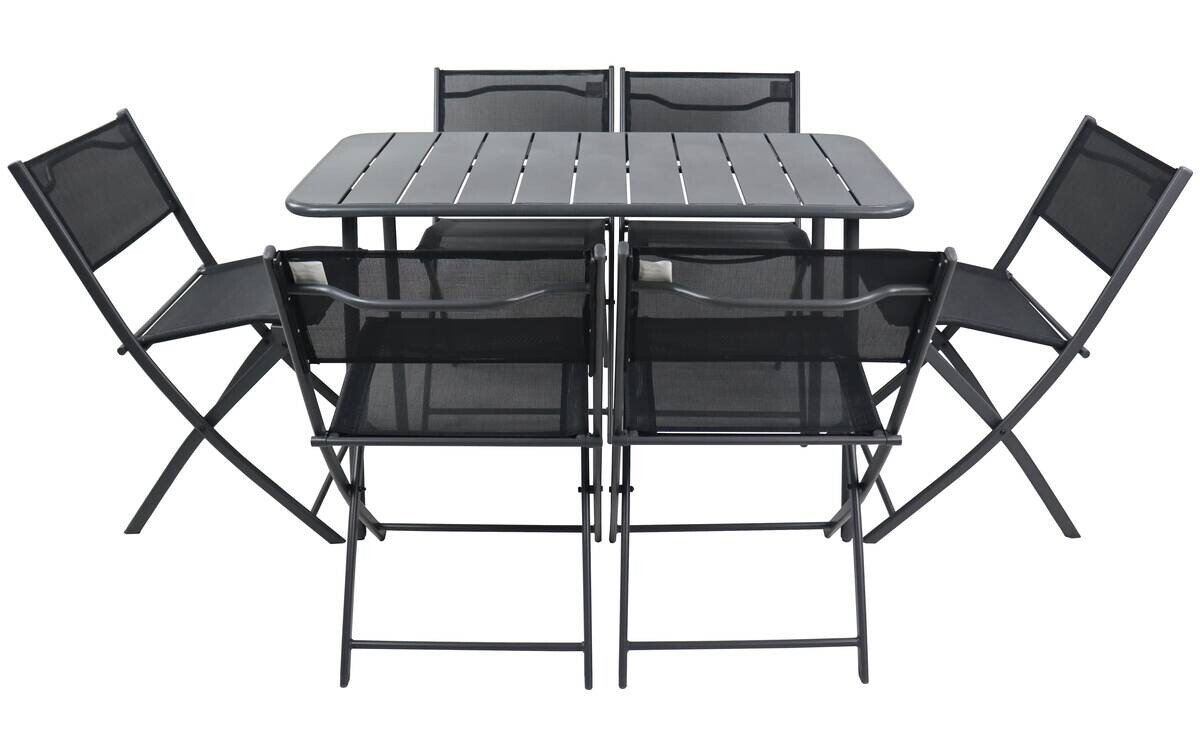 VCM Gartensitzgruppe Sumila schwarz Textilene B/H/L: ca. 45x79x46 cm