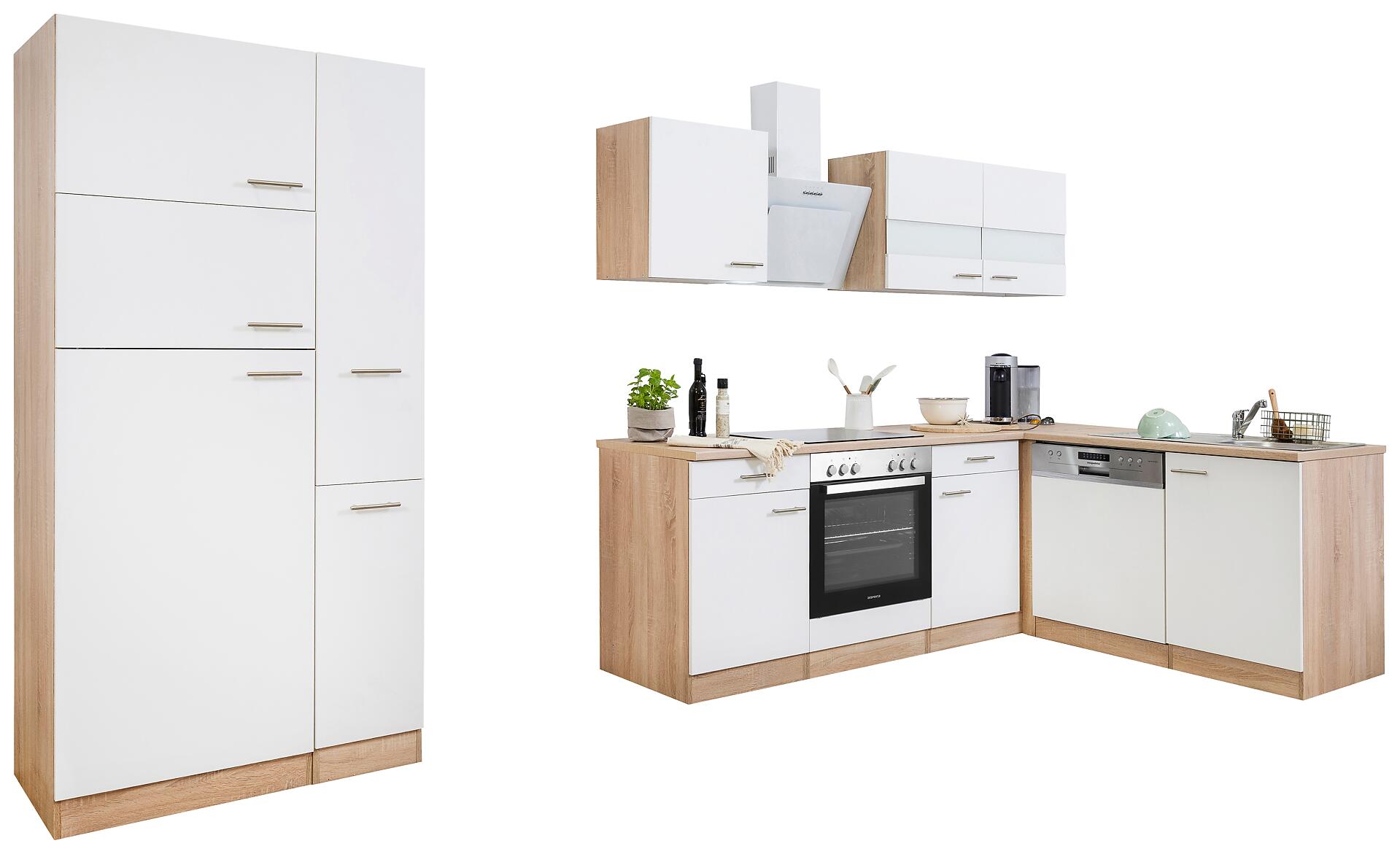 Respekta Winkelküche Economy weiß matt B/H/T: ca. 310x200x172 cm