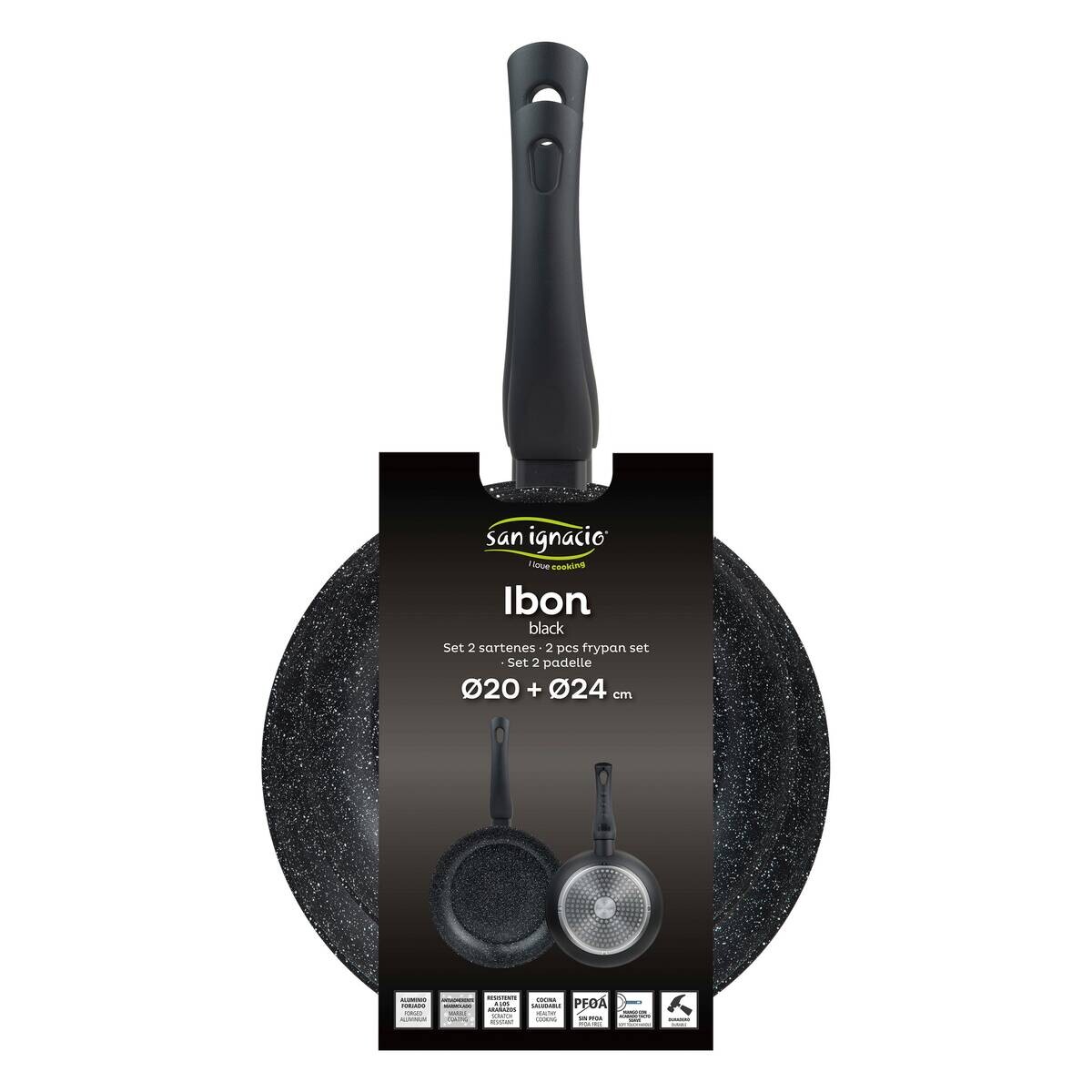 SAN IGNACIO Pfannen-Set IBON BLACK schwarz Aluminium 2 tlg.