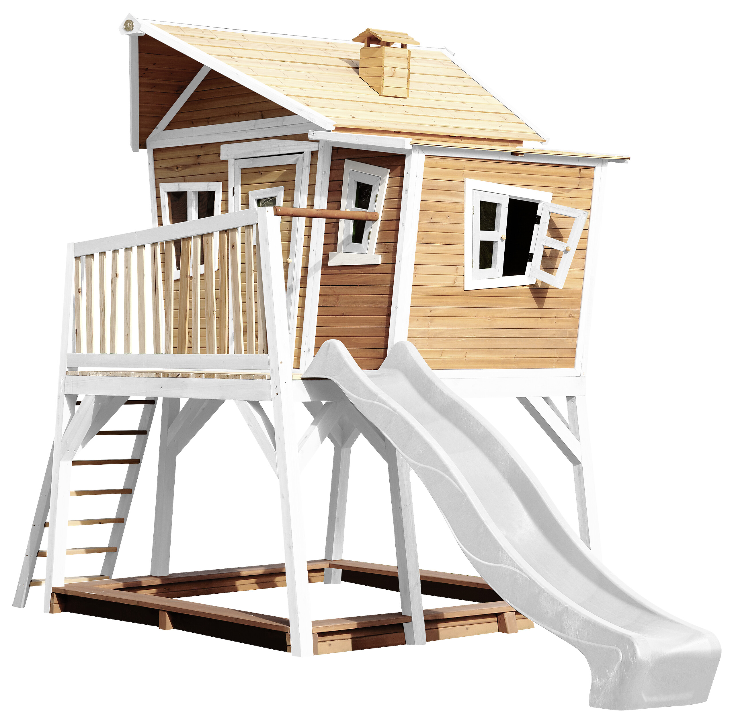 AXI Spielhaus Max braun B/H/L: ca. 432x288x193 cm