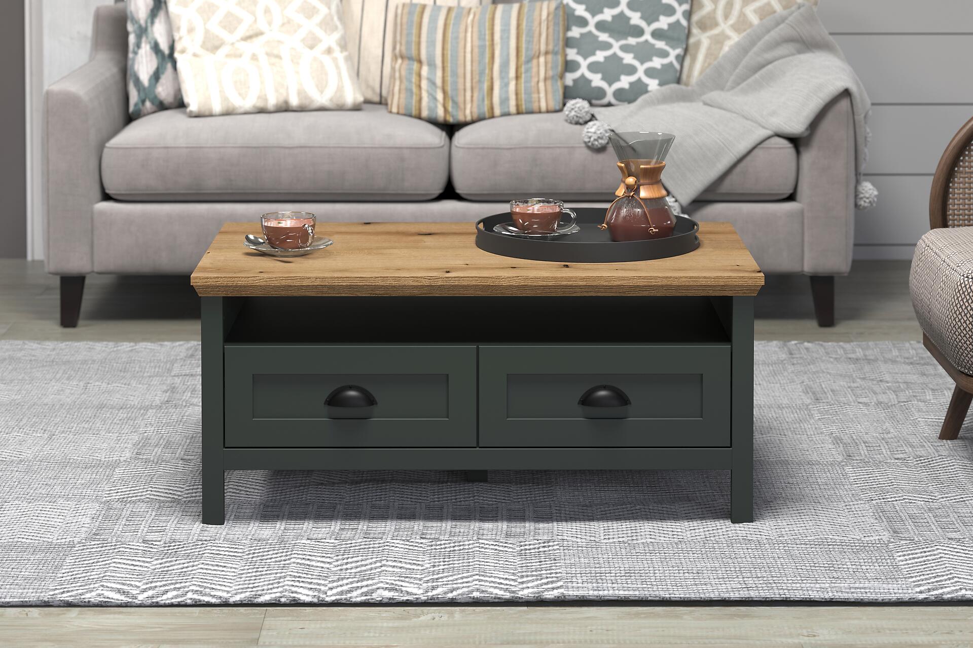 Couchtisch Stanton tannengrün Eiche Evoke Coast Nachbildung B/H/T: ca. 101x45x60 cm