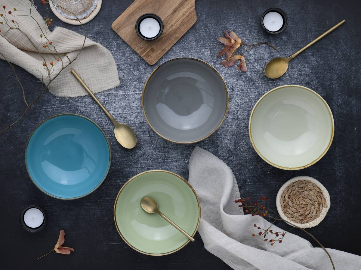 CreaTable Schüsselset Nature Collection multicolor Keramik 4 tlg.