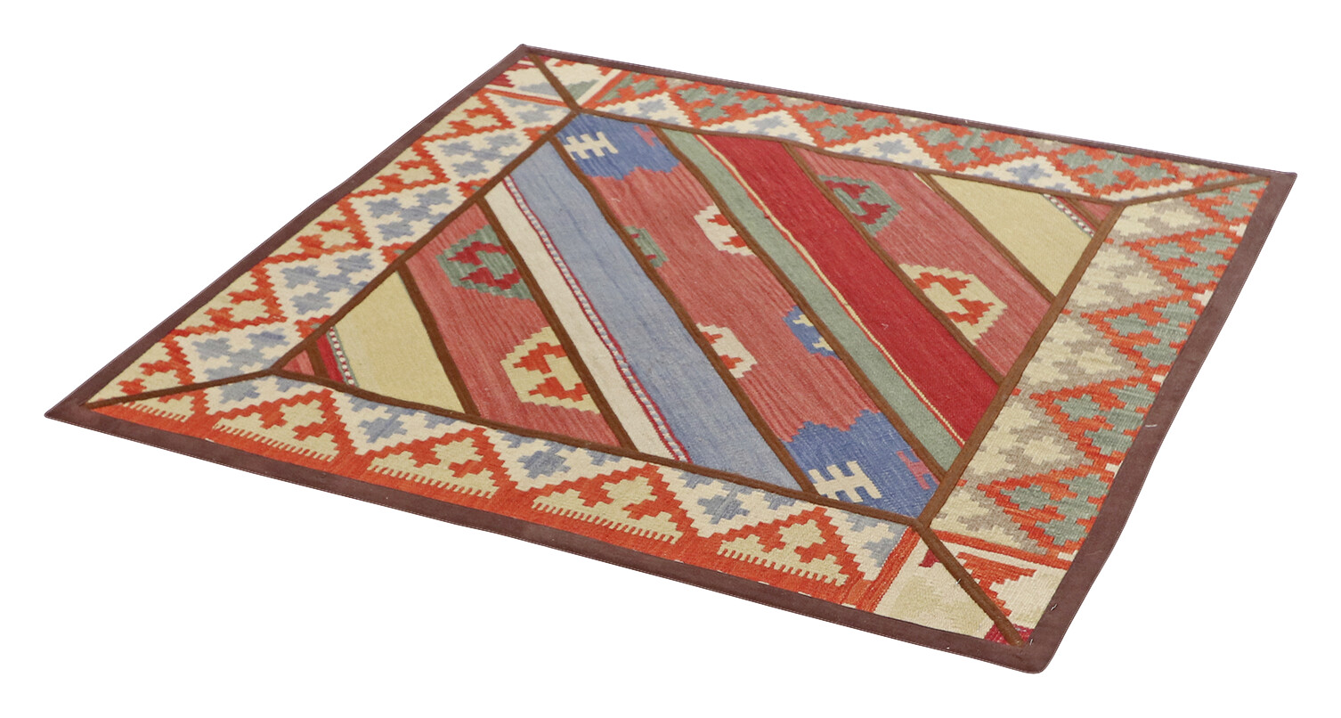 PersaTepp Teppich Kelim Tekkehdouz bunt B/H/L: ca. 120x1x120 cm